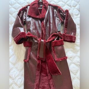 Maroon trench coat